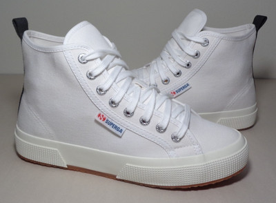 Superga Size 9 M / 2750 MID COTTON / White Black  / Sneakers New Women's Shoes