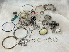 Costume Jewelry Lot Craft Parts Rings Bangles Pendants Brooches Repair Repurpose
