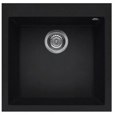 Elleci QUADRA 102 LKQ10286 Sopratop Lavello 1 Vasca Keratek® Nero 47x50 cm