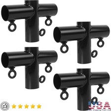 2 Inch Pipe Fitting Metal Connector Slides Adjustable Poles Eyebolts Canopy Cage