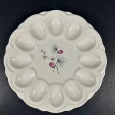 Vintage Canonsburg Pottery Wild Clover Deviled Egg Platter Serving Plate Dish