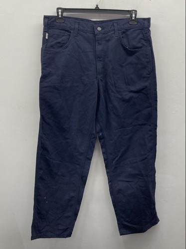 Carhartt Men's Dark Navy FRB159 Flame Resistant Loose Fit Work Pants 36x30