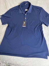 RLX Ralph Lauren Polo Shirt Mens Extra Large Blue Wicking Lightweight Performanc