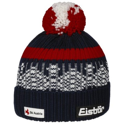 Eisbär Norrak Ski Austria Bommelmütze Strickmütze Beanie Wollmütze Wintermütze