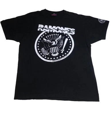 T-shirt homme vintage années 00 Ramones Hey Ho Let’s Go noir manches... - Photo 1/4