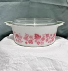 Vintage Pyrex Dish Pink Gooseberry 472 with Lid