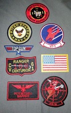 Lot Of 8 TOP Gun Iron On Patches