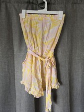 Billabong Flower Days Sleeveless Romper Women Size Small Yellow Ruffles