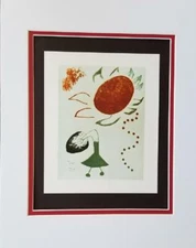 Joan Miro "Au Paradis Des Fantomes"  Matted offset Lithograph Limited ed 1972