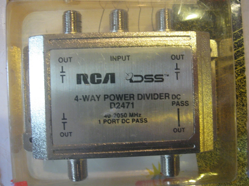 NEW RCA DSS Satellite 4-Way Power Divider Splitter 1 Port DC pass TV  # D2471 - Image 2 of 4