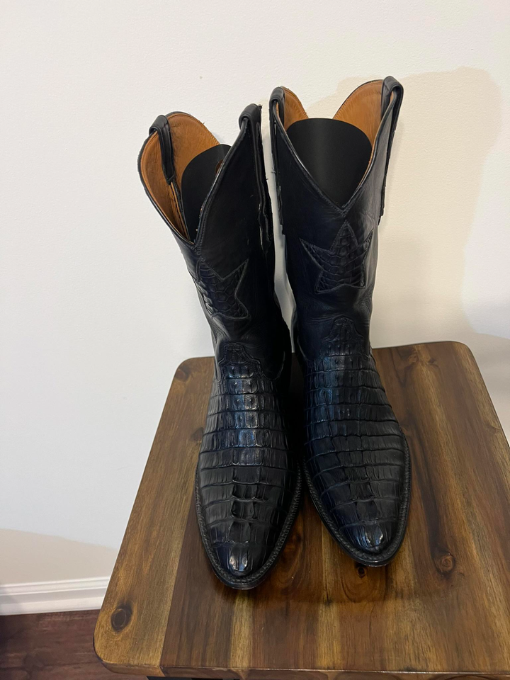 BlackJack Handmade Made in USA Alligator Tail Western Cowboys Black