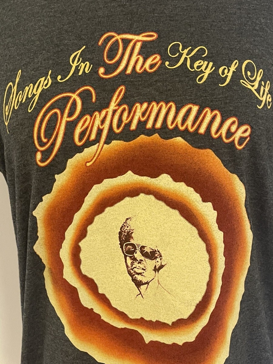 新品 88年 Stevie Wonder Audi ツアーTシャツ スティービー STEVIE WONDER Mens T-SHIRTS M Gray Red Graphic Braille 2014 Key Of