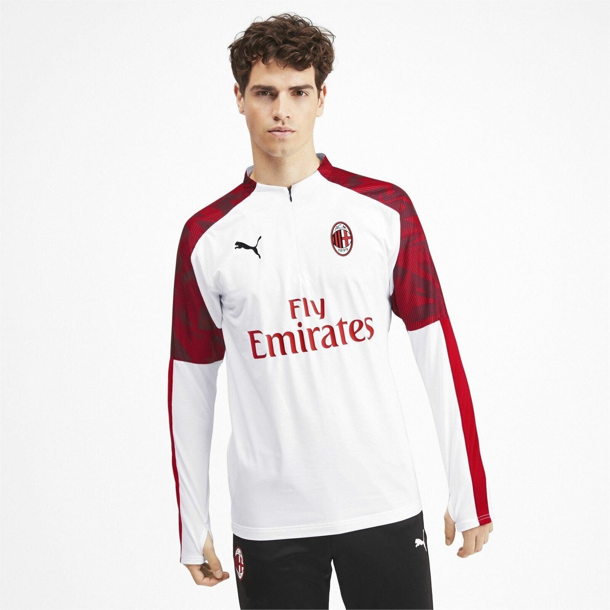 756142-02] Mens Puma AC Milan 1/4 Zip Top - Sponsor Logo | eBay