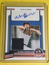 Adam Hachman 2023 USA Stars & Stripes 18U National Team Patch Auto #18U-AH