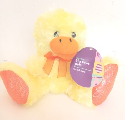 9'' Easter Duck Yellow Big Foot Baby Ducky NWT Free Fast Shipping!