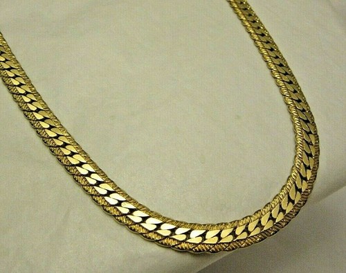 Vintage NAPIER Gold Tone Herringbone 