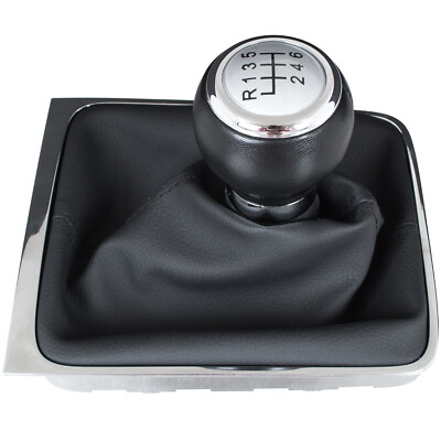 SCHALTKNAUF SILBER DECKEL + SCHALTSACK 6 GANG FÜR B6 05-10 B7 10-14 CC 08-12