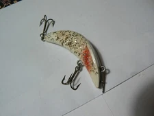 Vintage Eddie Pope Fishback (Luhr Jensen) Fishing lure - Rare White Metallic