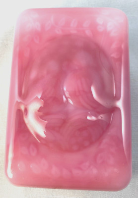 Fenton Rosalene Pink Slag Lovebirds Paperweight