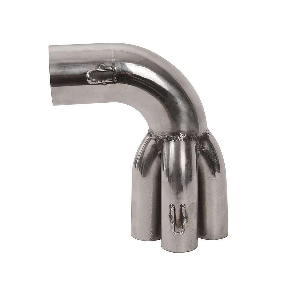 Adaptador de escape de acero inoxidable 90 grados para BMW K100 K75 Cafe Racer Scrambler Foto 2 de 4