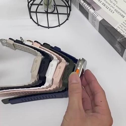 Para Apple Watch Ultra 2 49mm Correa de Reloj Prevención de Caídas TPU Estuche Deportivo + Correa - Vídeo 1 de 1