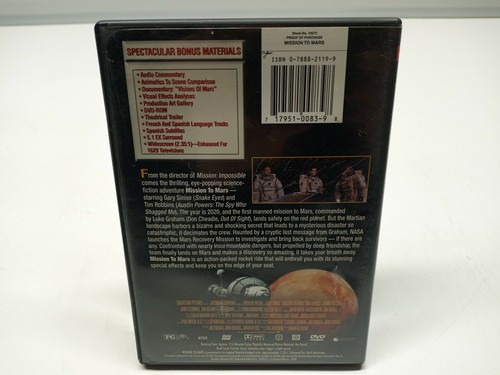Mission To Mars DVD Excellent Condition 2000 Gary Sinise Tim Robbins Don Cheadle - Picture 2 of 7