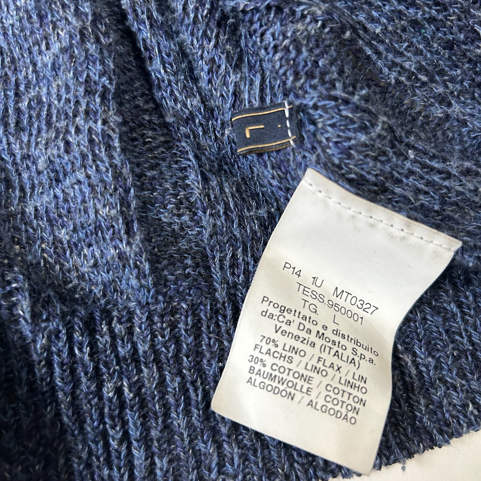 Seventy Sergio Tegon Womens size L Knit Flax / cotton cardigan sweater preppy image 7