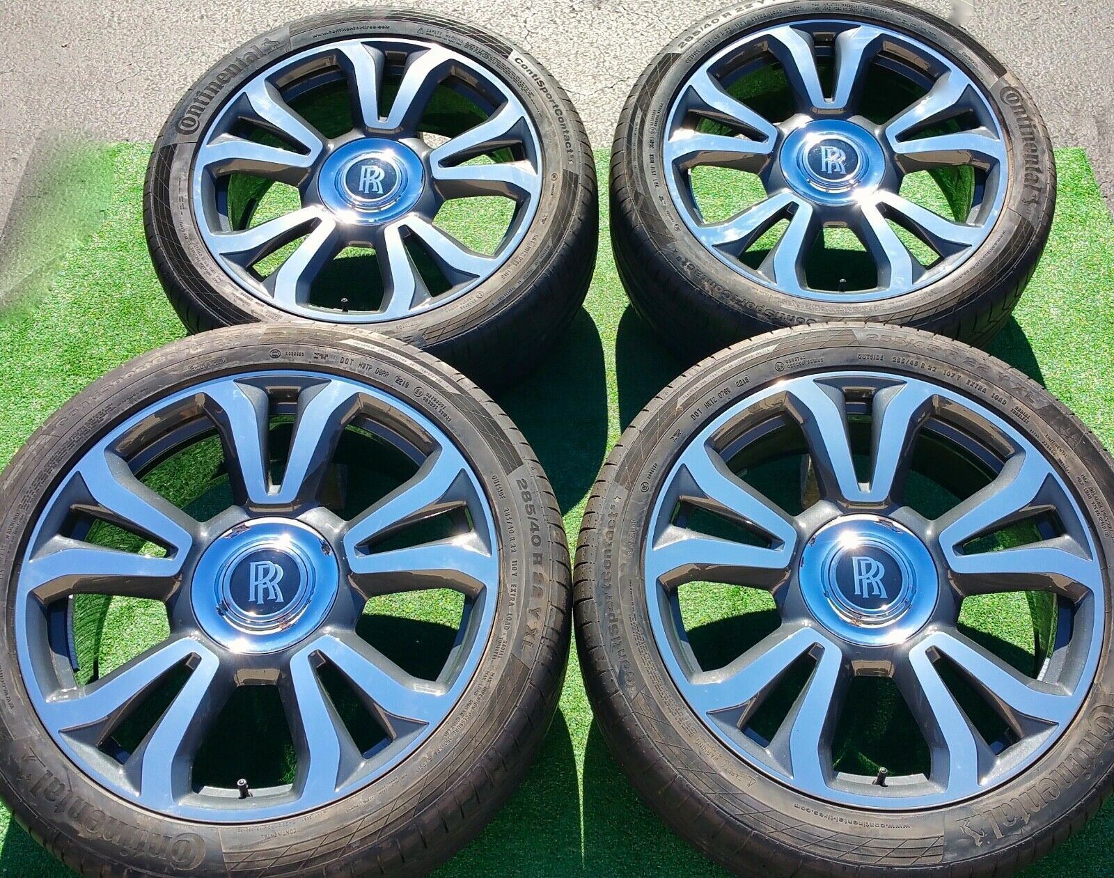 Factory Rolls Royce Cullinan Wheels Tires Caps Set 4 Genuine OEM 22 inch Diamond