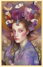 Painting of Pretty Girl #3 Floral Flowers Fine Art Print 11x17 +signed by Ziola