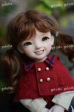 1/6 BJD SD Doll Smile Girl Face Make up + Eyes Resin Figure Toys Gift