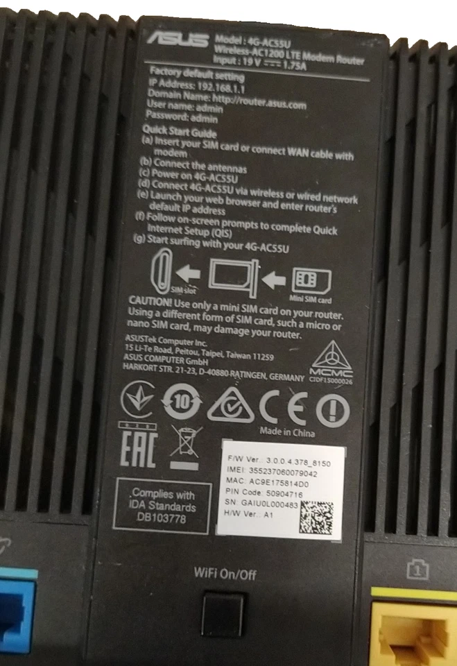 ASUS 4G-AC55U LTE Modem 802.11ac Gigabit Router - Bild 4 von 4