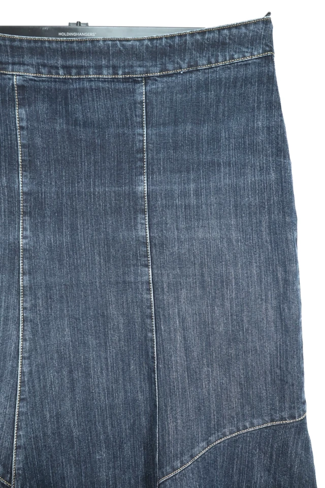 Maxi falda para mujer ASHLEY STEWART algodón elástico línea A lavado oscuro azul 16 Foto 4 de 4
