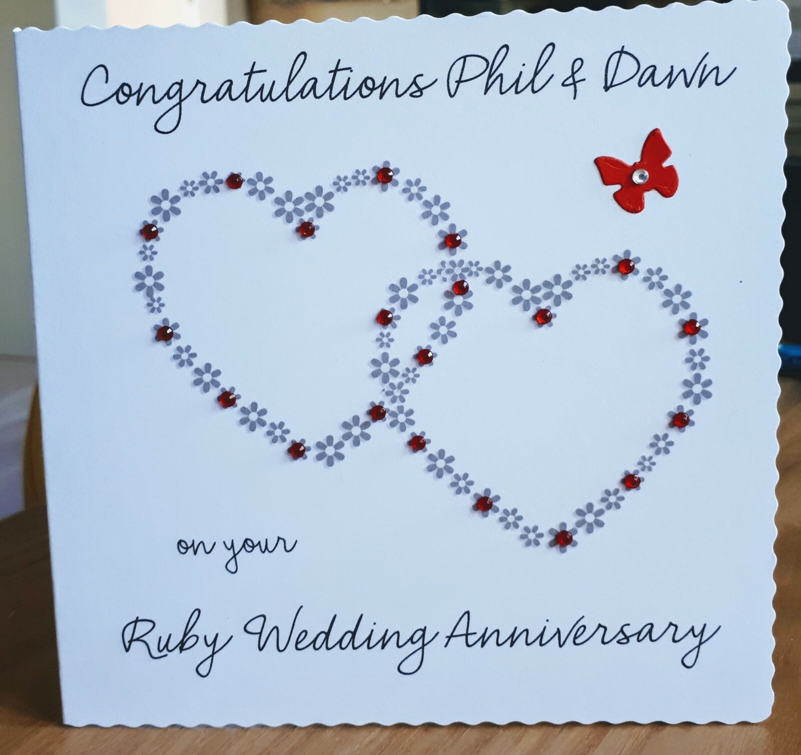 Personalised handmade wedding anniversary card ruby silver golden diamond  any | eBay