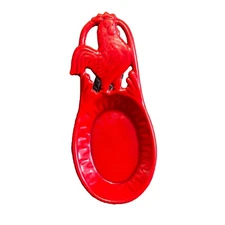 Iron Spoon Rest Red Rooster Kitchen Decor Hang Or Counter Farmhouse
