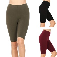 Zenana High Waist Mid-Thigh Cotton Biker Shorts