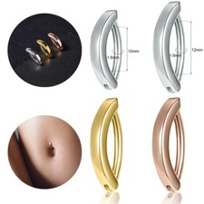 Piercing de ombligo de plata de ley 925 de 1 pieza anillos simples para el ombligo piercing para mujer
