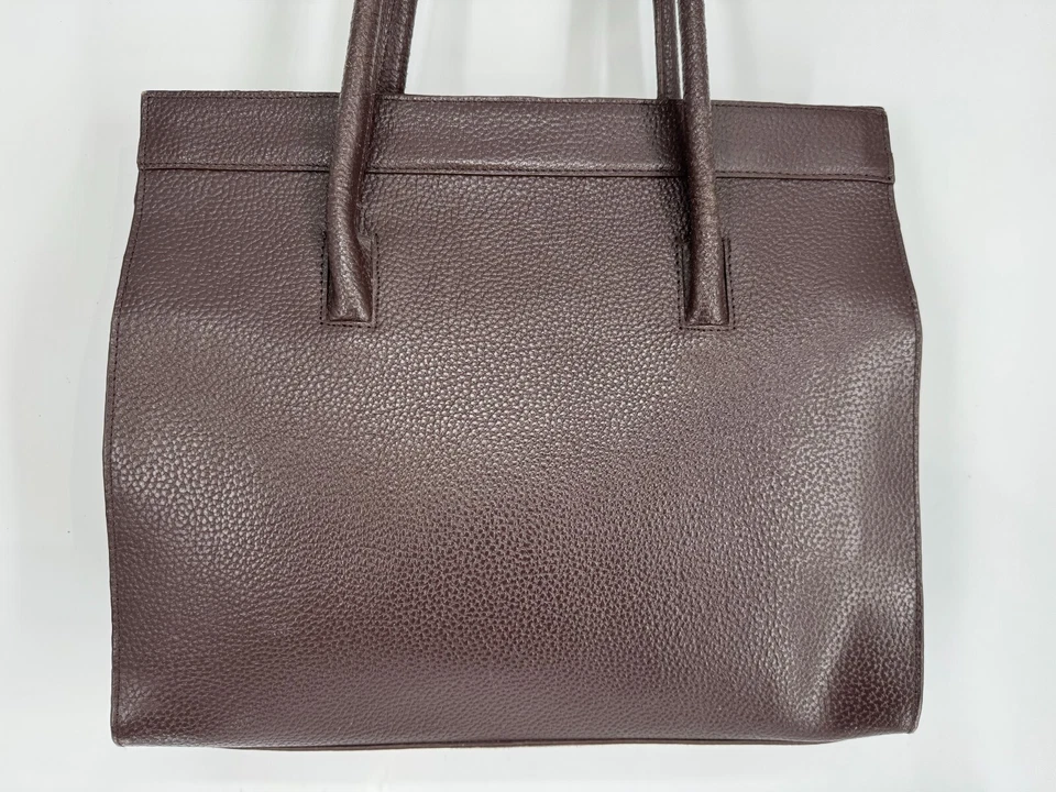 Bolsa de ombro vintage anos 90 Cleo & Patek Itália couro marrom grande bolsa de mão - Imagem 3 de 4