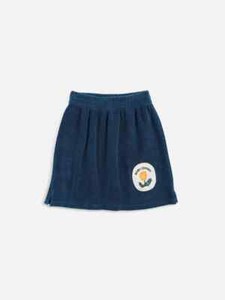 Bobo Choses Wallflower Patch Blue Terry Mini Skirt Pull On 2-3