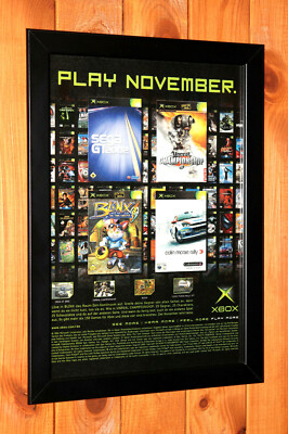 Blinx The Time Sweeper Unreal Championship Werbeblatt Gerahmt Poster Ad Framed 