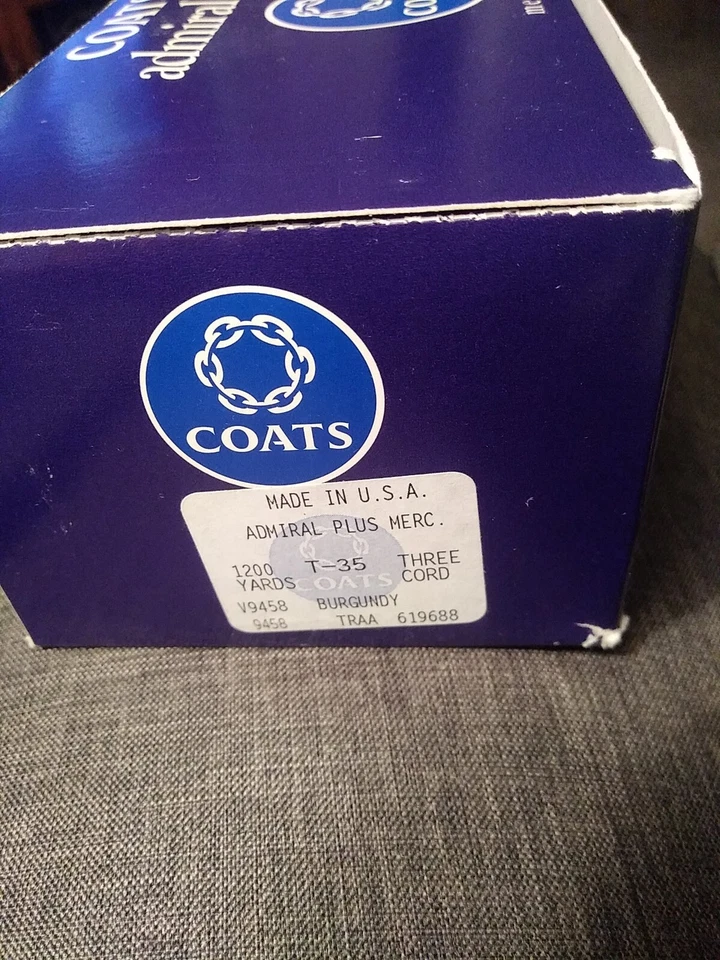 Coats Admiral Plus Tex 35, Burgundy, Mercerized, SAK Cotton, 8 tubes - Image 2 of 4