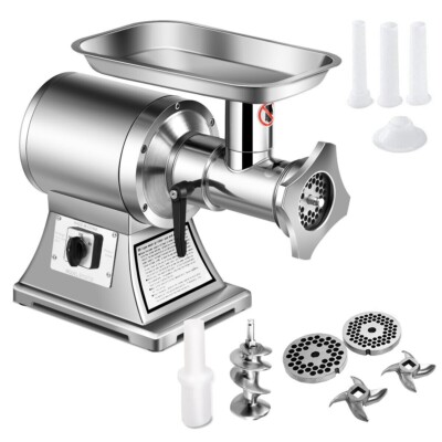 550LB/h 110V-120V Commercial Meat Grinder 1100W Electric Sausage Stuffer 193RPM
