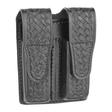 Dutyman 8521 BASKETWeave Leather Magazine Holster For GLOCK 20, 21 HOOK & LOOP