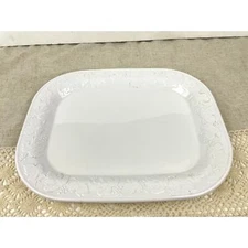 Corning Vineyard Trellis H15 Rectangle Serving Platter 15" x 11.5" White 
