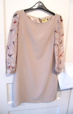 Max C - Beige Dress with Birds - Size 8
