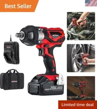 Lightweight 20V Cordless Impact Wrench - 4.0 Ah Battery, Belt Clip & Fast Charge