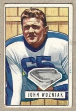1951 Bowman Football Lot of 4 - Wozniak, Wham, Paul & Zilly