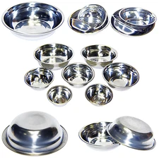 Set of 2 Dog Cat Pet Bowl Dish Metal STAINLESS STEEL New L XL XXL M S XS XXS New