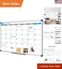 Magnetic Calendar Whiteboard 36" x 24" - Monthly Calendar Dry Erase Board, Wh...