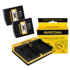 2x Batteria Patona + caricabatteria USB doppio per Panasonic Lumix DMC-FZ50EG-K
