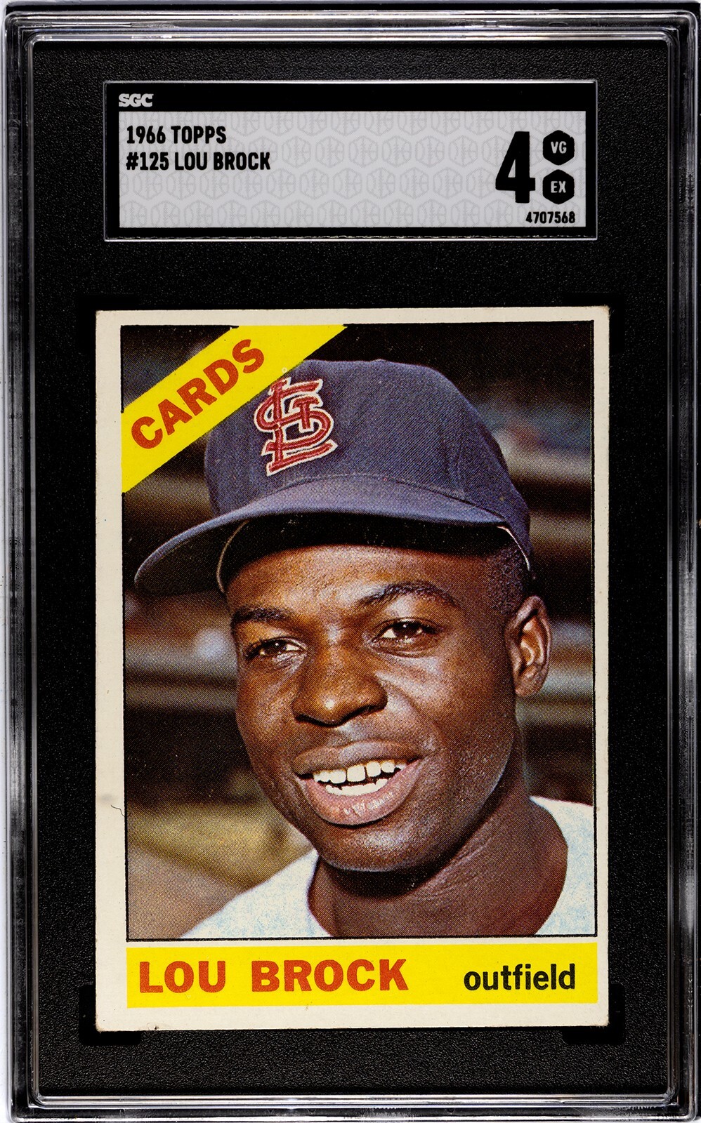 1966 Topps LOU BROCK St. Louis Cardinals #125 SGC 4 VG/EX Condition (1)